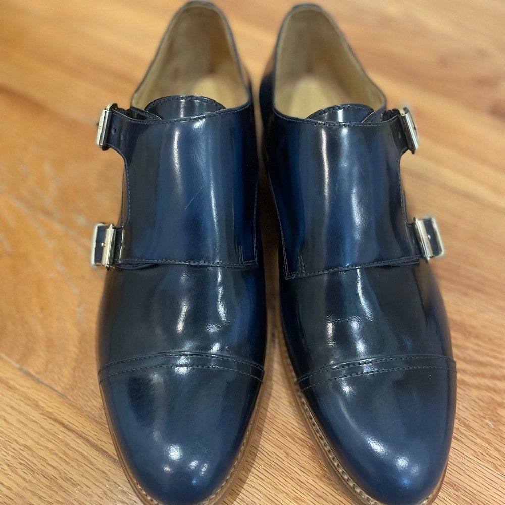 The Office of Angela Scott - Double Monk Strap Shoes - Navy - Size 40